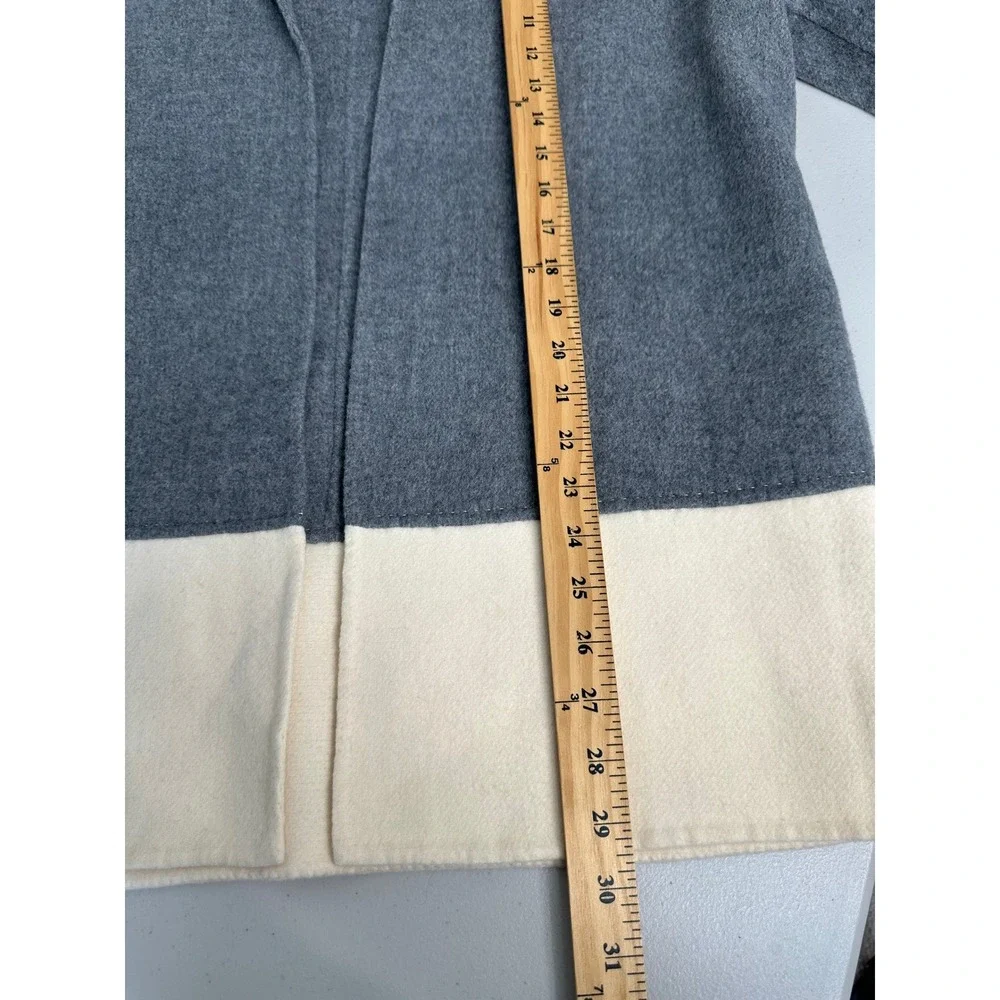 Vintage Talbots Wool Angora Cashmere Cardigan Jacket Size 8 Gray Colorblock Soft